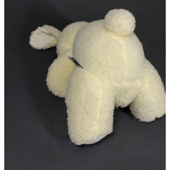 Vintage Bunny Plush Toy Rabbit Shearling Off White 11 in. - Picture 7 of 8